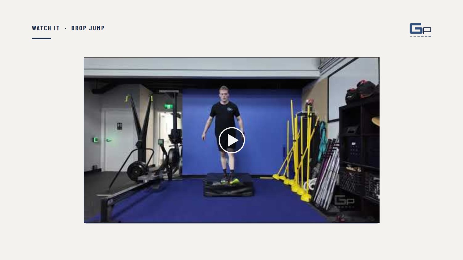 Course slide: a filmed drop jump demonstration